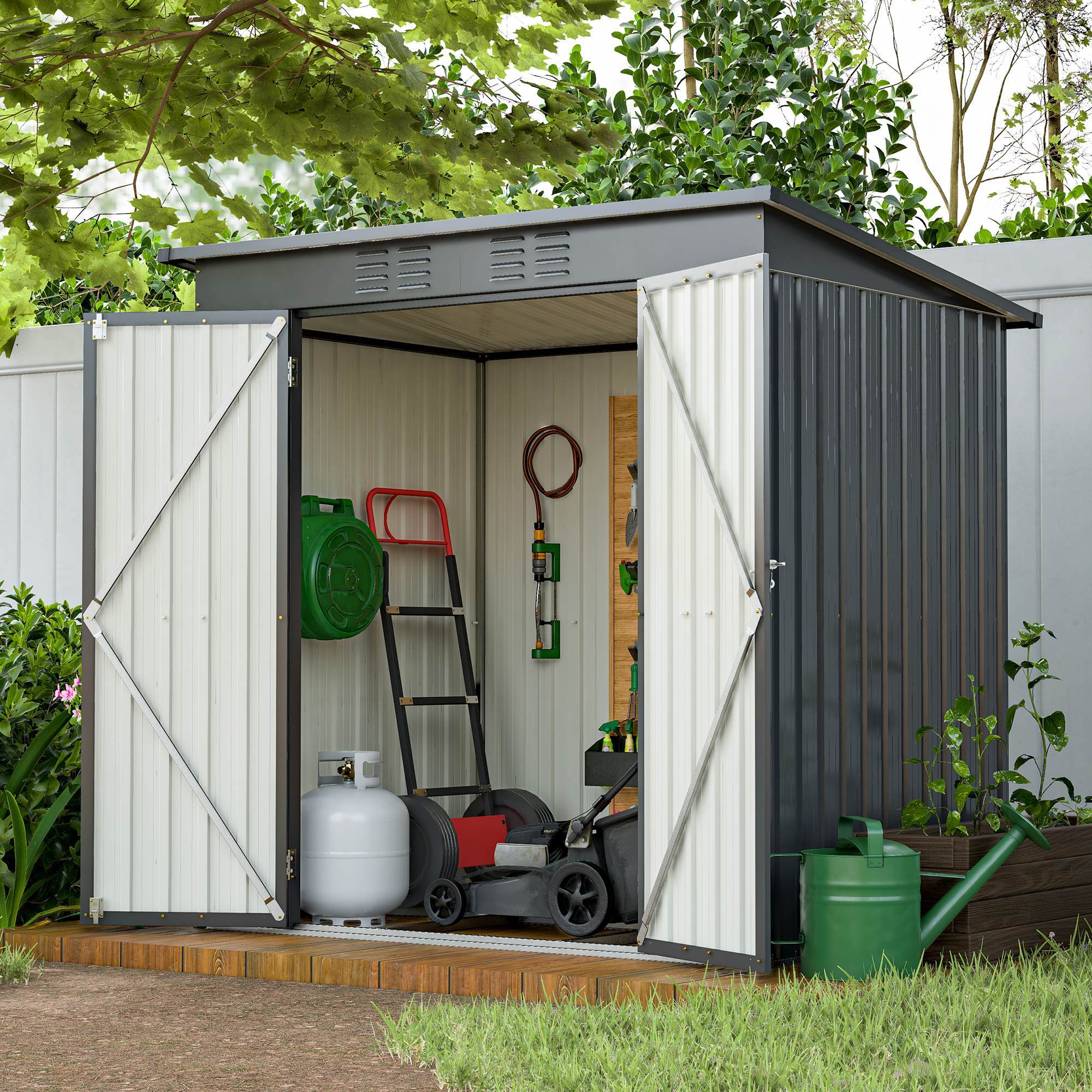 6' x 4' metal storage shed – hinged door garden shed with padlock 6' x 4' metal storage shed – hinged door garden shed with padlock