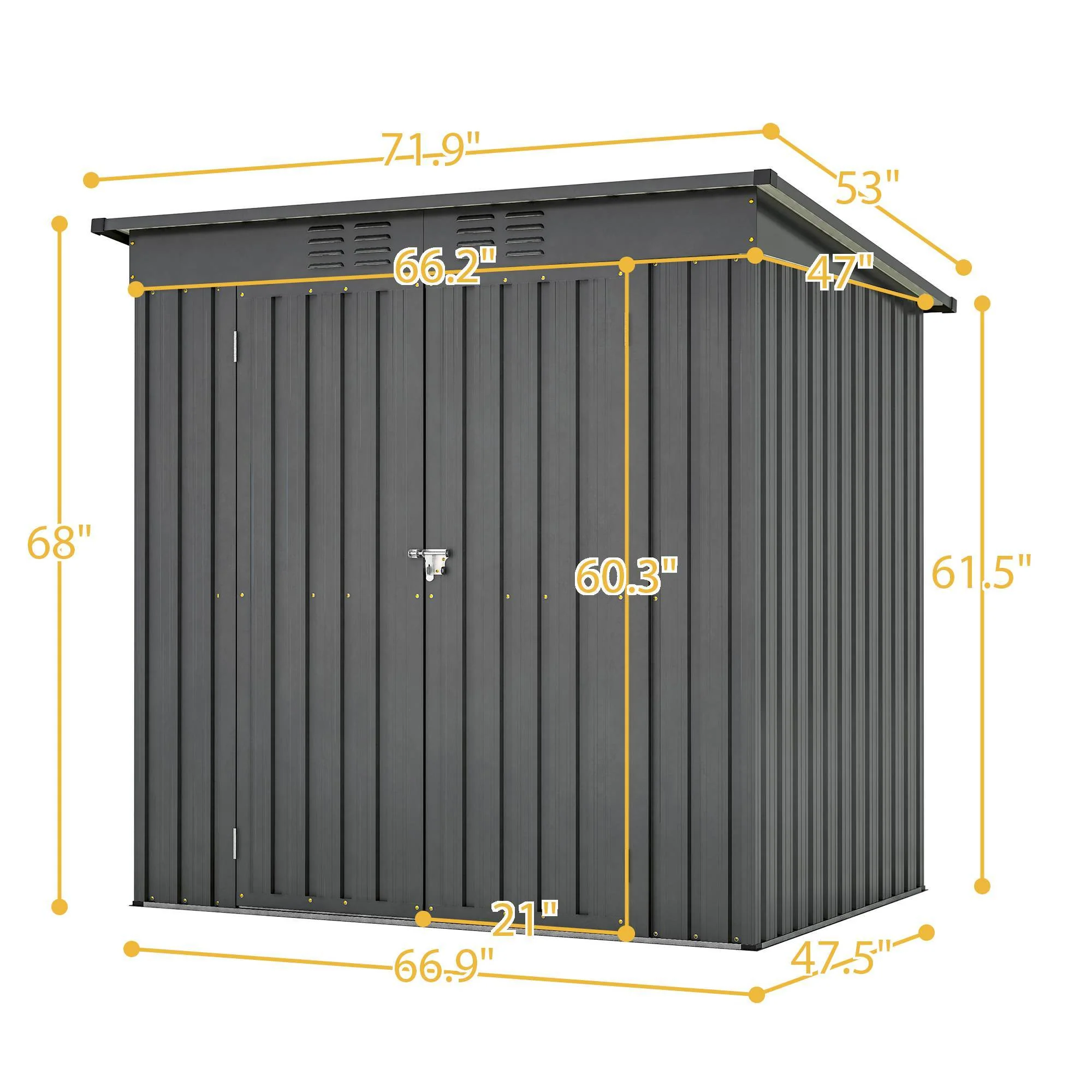 6' x 4' metal storage shed – hinged door garden shed with padlock 6' x 4' metal storage shed – hinged door garden shed with padlock