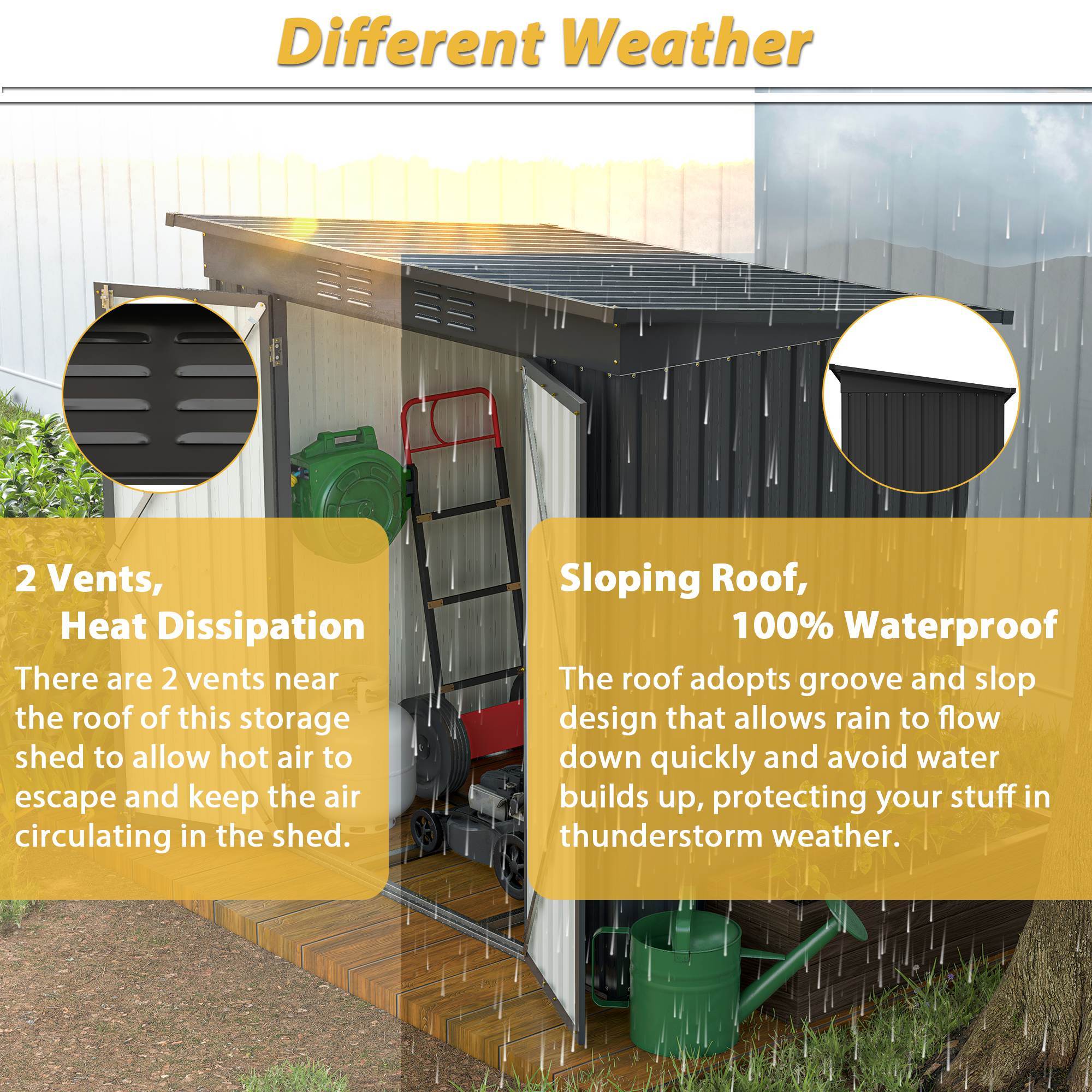6' x 4' metal storage shed – hinged door garden shed with padlock 6' x 4' metal storage shed – hinged door garden shed with padlock