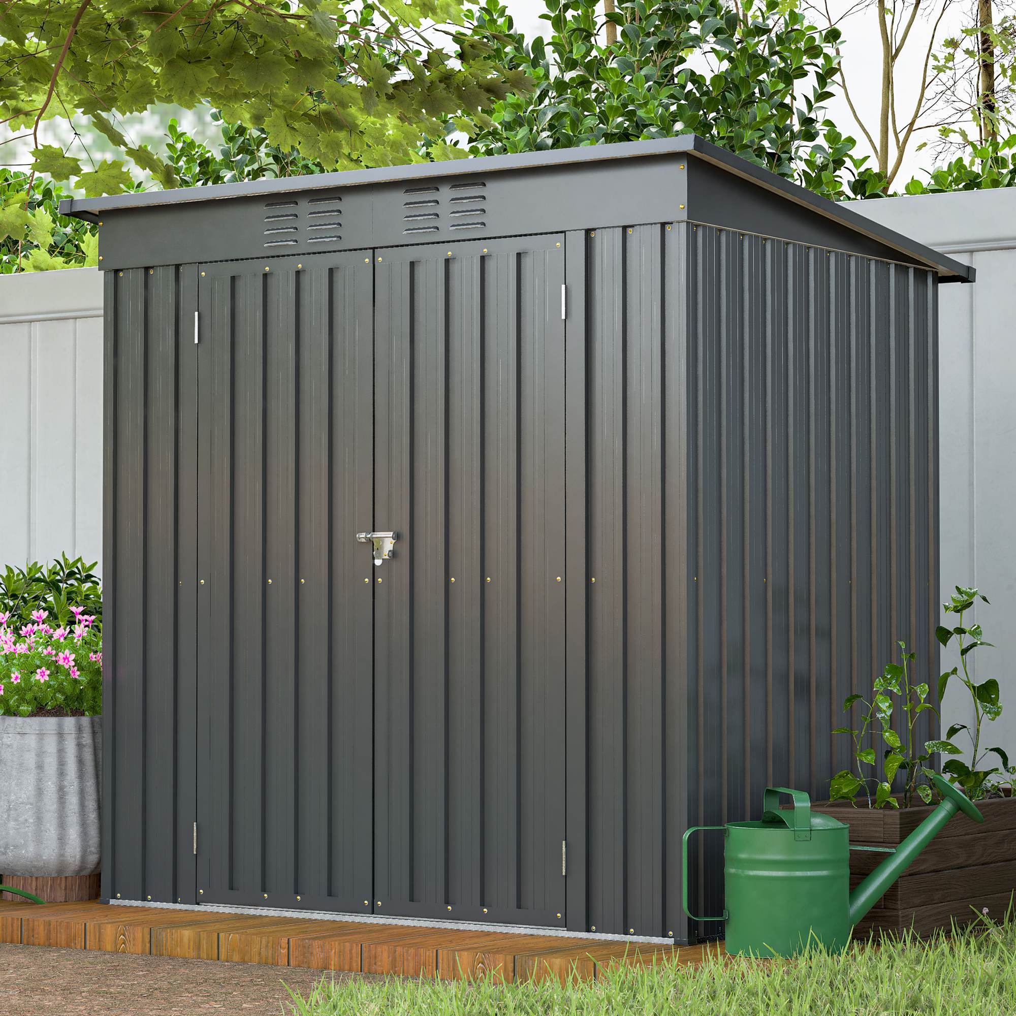 6' x 4' metal storage shed – hinged door garden shed with padlock 6' x 4' metal storage shed – hinged door garden shed with padlock